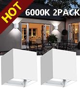 LEDMO LED Outdoor Sconses Light Up and Down Wall Lights Adjustable Light Beam Aluminum IP65 20W H...