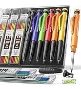 Nicpro 6 Pack Upgraded 3-IN-1 Carpenter Pencil Set with Finger Grip, Construction Pencils with 54...