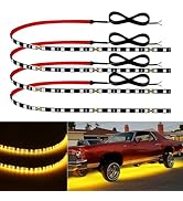 Keiurot Car Led Strip Lights 24" Connectable Amber Led Light Strip for Cars Boat Marine Golf Cart...