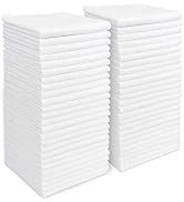 AIDEA Microfiber Cleaning Cloths White-50PK, Absorbent Cleaning Rags, Lint Free Rags, Kitchen Tow...