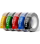 EazeID Embossing Label Maker Tape Compatible with Dymo Label Maker, 3/8 Inch 3D Plastic Labels Wa...