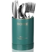 MYITYARD Kitchen Utensil Holder, 5.7?H x 3.9?W Ceramic Silverware Organizer with Drip Tray, Cutle...