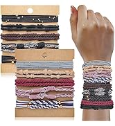 KANPRINCESS Boho Hair Ties For Girls, 20pcs Hair Tie Bracelet, Elastic Hair Ties, Hair Bands For ...