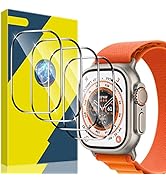 YMHML [4 Pack Screen Protector Compatible for Apple Watch Ultra 49mm Tempered Glass, Waterproof C...