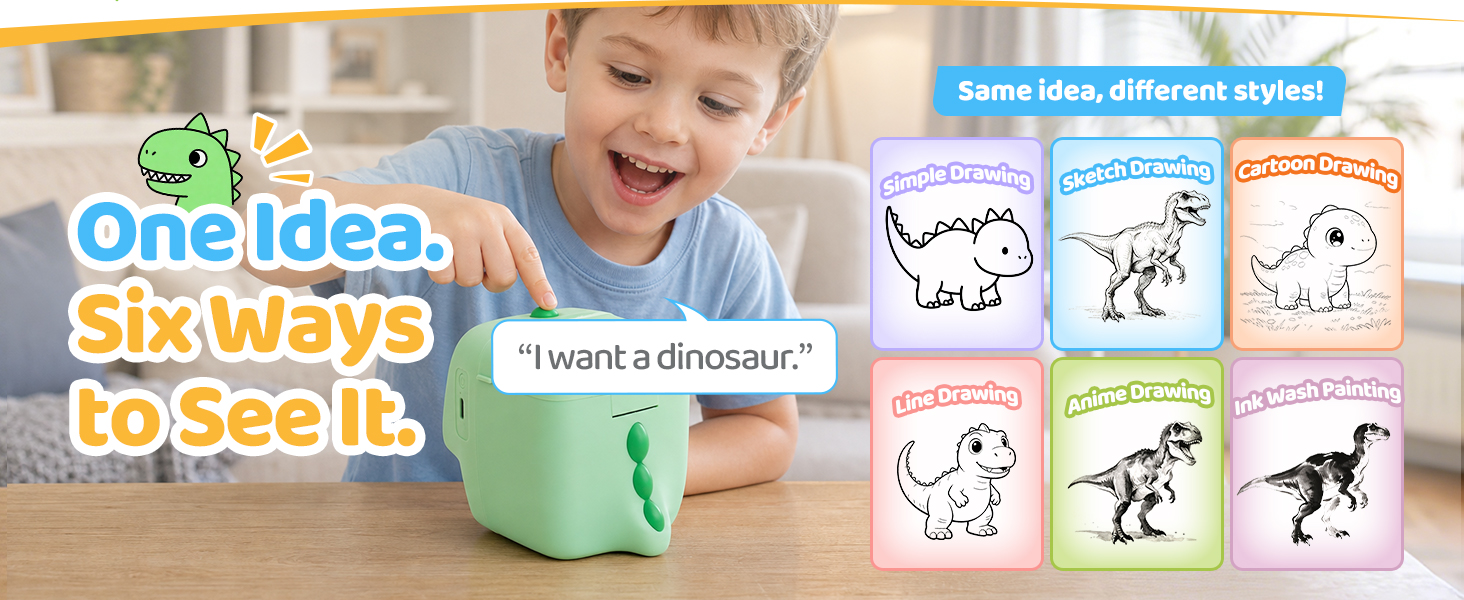 Just tell the AI what you want, then choose your style, every idea gets a unique look