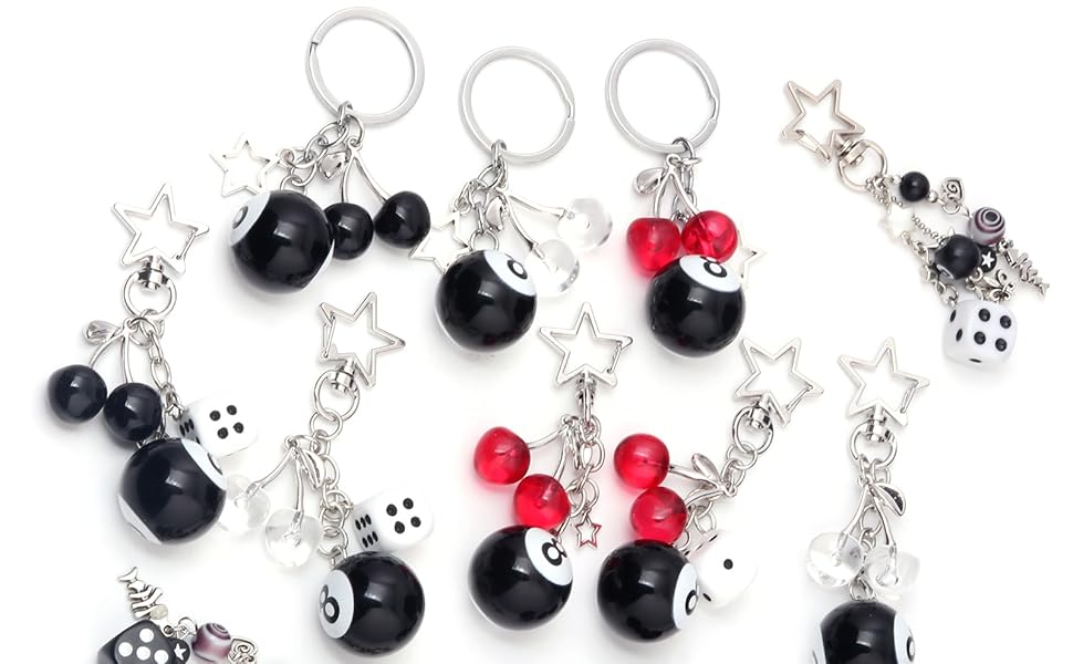 8 Ball Charm Keychain