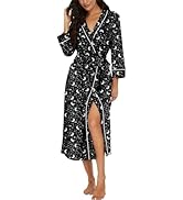 PrinStory Womens Robe Long Knit Bathrobe Lightweight Soft Robes Ladies Bath Robe