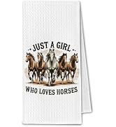 ChissNook Horse Gifts Kitchen Towels, Horse Lover Gifts for Women & Girls, Just a Girl Who Loves ...