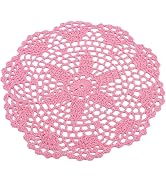 Pink Round Lace Doily Placemat Hand Crochet Floral Table Mat Home Accessories Place Mats Kitchen ...