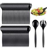 Mwellewm 48 Pcs Serving Spoons 10'' Large Plastic Serving Utensils Set Slotted Disposable Serving...