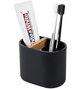 rejomiik Thick Resin Toothbrush Holders Bamboo Tooth Brushing Holder for Bathroom Countertop, Too...