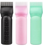 Cosywell Root Comb Applicator Bottle 6 Ounce 3 Pack Hair Oil Applicator Brush for Hair Root Comb ...