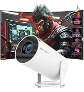HY300 PRO Mini Projector,Android 11, 180° Rotatable, Auto Keystone Correction, 40"-130" Screen Vi...
