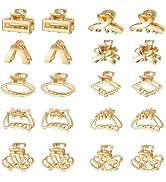 CWJCYTNSN Small Metal Hair Clips, Gold Mini Hair Claw Clips for Thin Thick Hair, Cute Tiny Hair C...