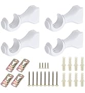 Antrader Wood Curtain Rod Brackets,White Support Bracket,1-3/8in(35mm) Dia | Window Curtain Hooks...