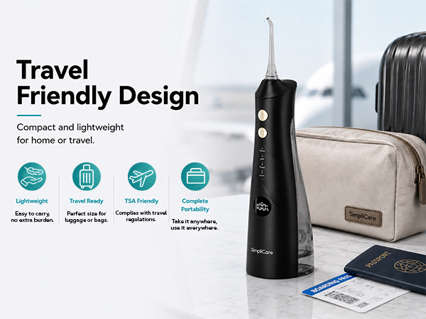 SimpliCare F5052 cordless water flosser for daily oral care and deep cleaning