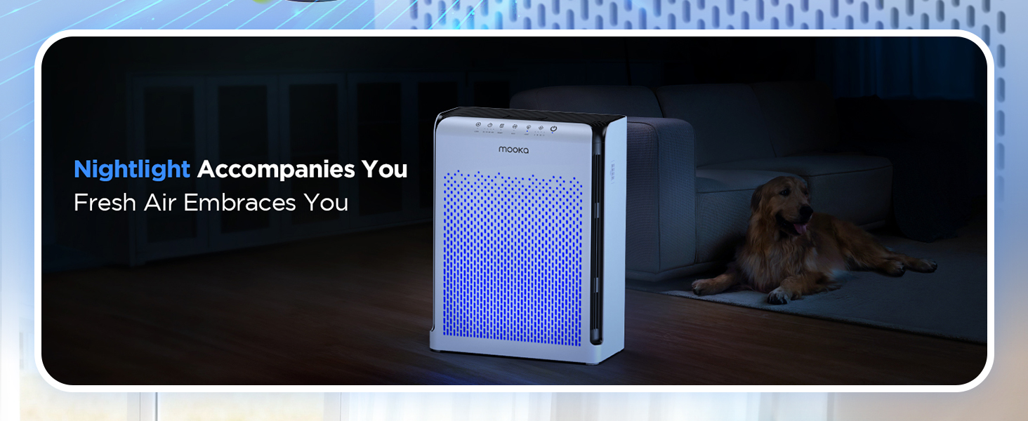 Home Air cleaner for bedroom with soft nightlight,keeps air fresh and lights up dark nights