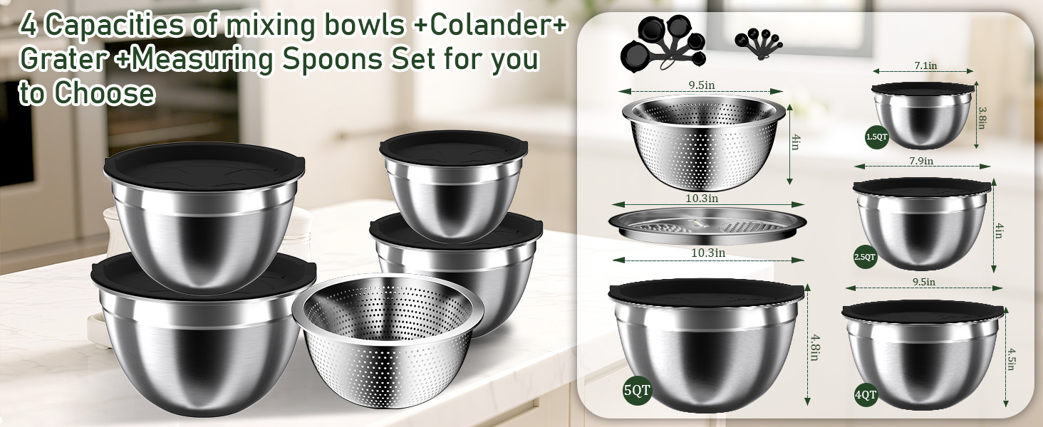 stainless steel bowls with lids