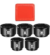 BLACKROBOT 5 Pieces 3/8” Drive Low Profile Oil Filter Socket Set, Metric Size 24mm, 27mm, 29mm, 3...