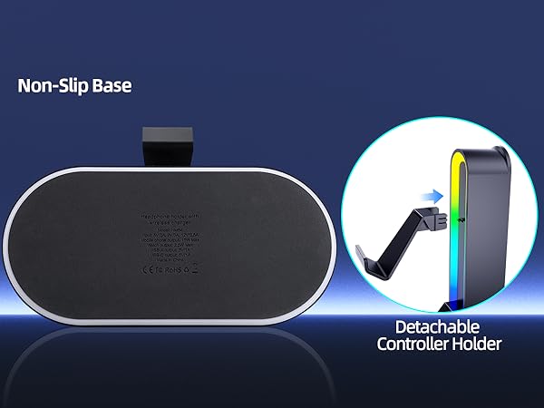 RGB Headphone Stand with Wireless Charging