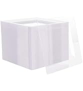 N9R 70PCS 6.5 Inch Square Clear Plastic Plates for Dessert & Appetizer, Durable Disposable Plates...
