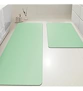 ACCUMTEK Ultra Thin Bath Mat, Upgrade Backing Non Slip Thin Bath Mats Fit Under Door, Quick Dry U...