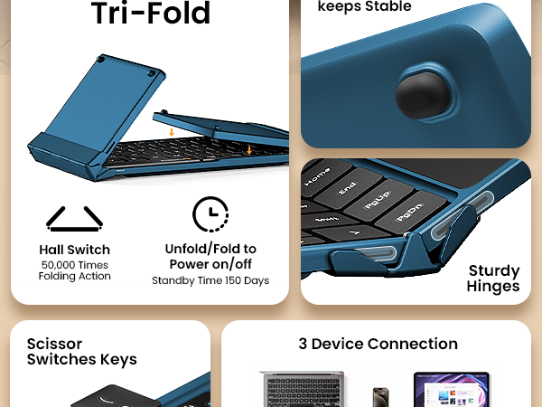 XK01 TP folding keyboard with touchpad