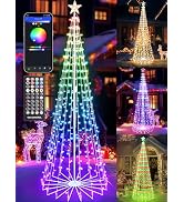 Flacchi 8.8 FT Smart Christmas Tree Lights - Star Tree Topper with Removable Bracket, App Control...