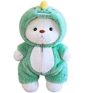 Teddy Bear Stuffed Animal, Teddy Bear Plush Toys with Removable Hoodie Movable Legs, 13'' Soft Cu...