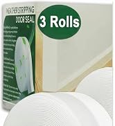 49 Feet Clear Weather Stripping Door Seal, Draft Seal Tape for Doors, Silicone Draft Seal Insulat...