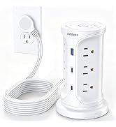 JcBlaon Tower Power Strip with Surge Protection, 5-Sided Multi Plug, 6FT | 12 Widely-Spaced AC Ou...