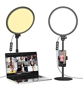 10.5in Large Full-Screen Ring Light, 6500K Laptop LED Ring Light with Stand for Live Stream, Make...