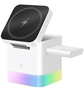 Wuohutu 3 in 1 Cube Wireless Charger, Foldable Charger Stand, 15W Fast Wireless Charging Station ...