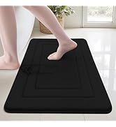 Cupic Cupid Super Soft Memory Foam Bath Mat, Black Bathroom Rugs, Non Slip Bath Mats for Bathroom...