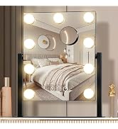 NUSVAN Vanity Mirror with Lights,Makeup Mirror with Lights with 9 Dimmable LED Bulbs, 3 Color Lig...
