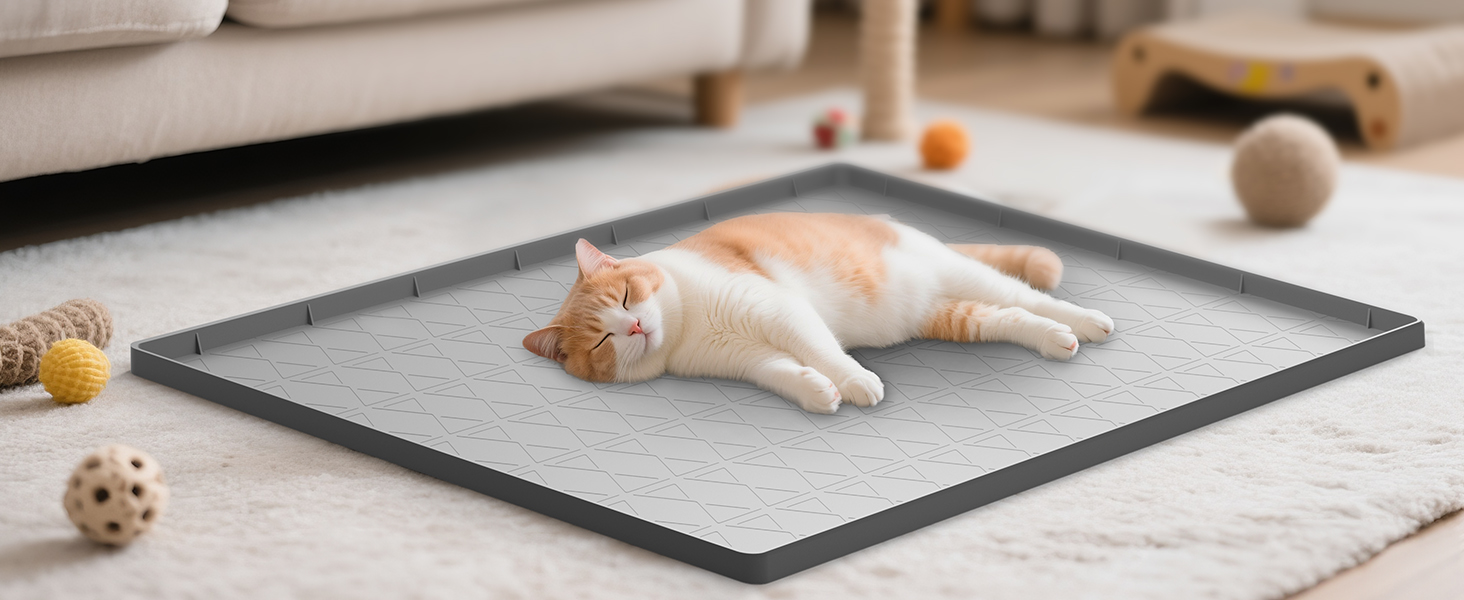 silicone cat litter mat grey