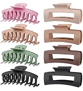 8 Pack Large Claw Clips for Women, 4.3 Inch Strong Hold Non Slip Matte Hair Clips for Thick Thin ...