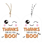 Alynta Halloween Tags with String 50Pcs Happy Halloween Paper Gift Tags | Boo Tag Ghost Thanks fo...