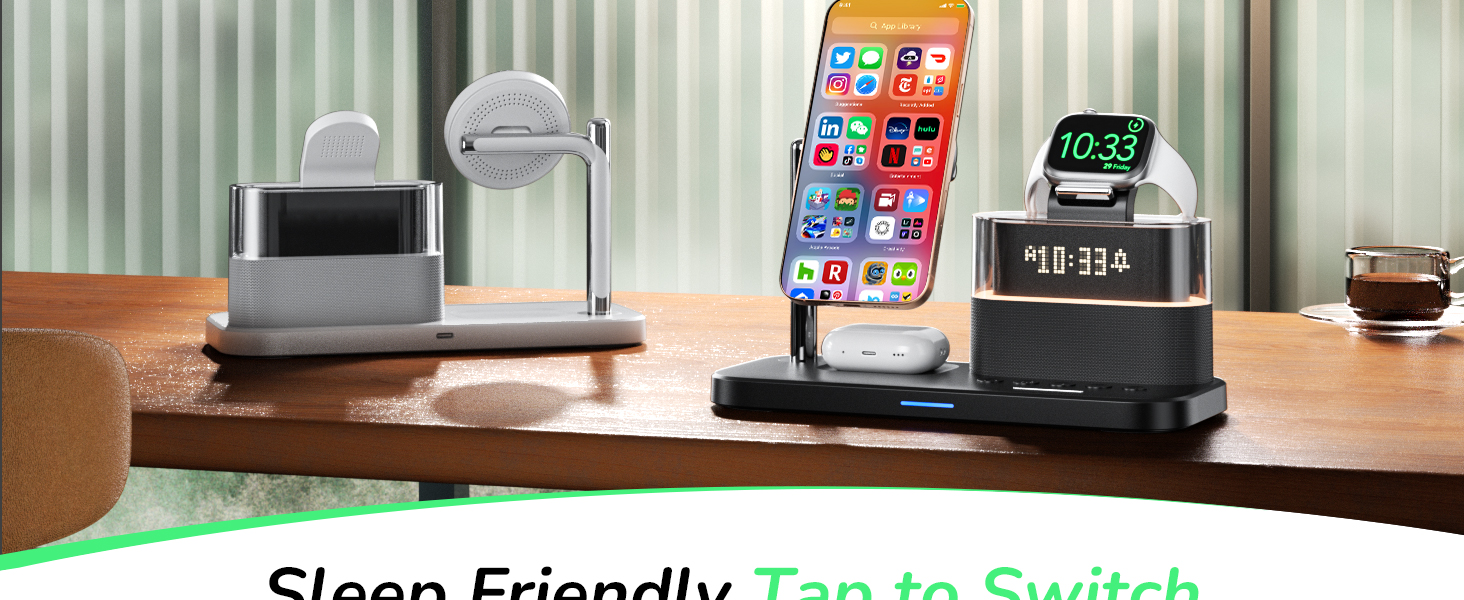 wireless charging alarm clock