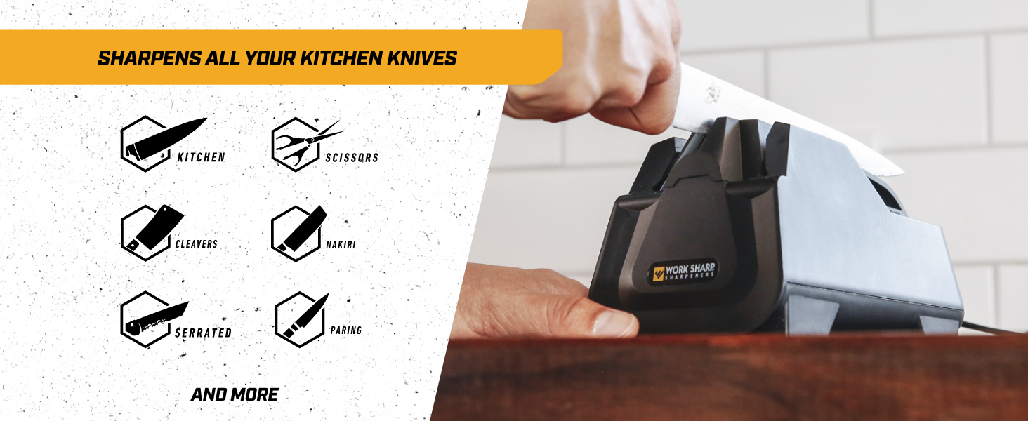 Sharpens all your kitchen knives