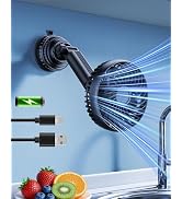 WISFISSH Suction Cup Fan with Car Headrest Mount, 5000mAh Rechargeable Battery Operated Fan, 3 Sp...