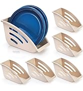 Pumtus 6 Pack Dinner Plates Holders, 8 Inch Vertical Plate Drying Rack, Plastic Dish Display Stan...