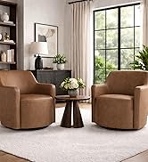 Homepop Home Décor Upholstered 360° Barrel Back Swivel Chair | Accent Chairs for Living Room & Be...