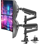 MOUNT PRO Dual Monitor Arm for Max 49" Ultrawide Screens up to 44 lbs, Heavy Duty Extra Tall Moni...