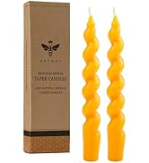 DEYBBY Spiral Beeswax Candle, 7 inch 2 Pack Twisted Pure Beeswax Candles for Home Meditation Dinn...