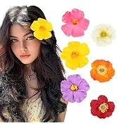 ANBALA 6Pcs Artificial Hibiscus Flower Hair Clips, Hawaiian Flower Hair Clips for Women, Bohemian...