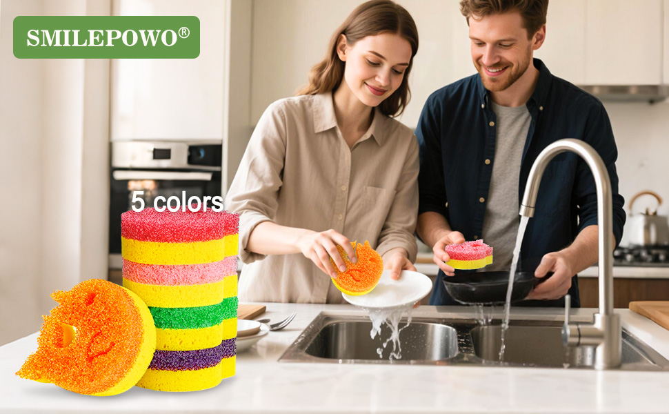 five color kitchen sponge