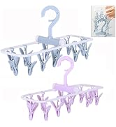 Clothes Drying Racks 2 Pack Small Folding Portable Underwear Hangers with Clips Socks 12 Clips 36...