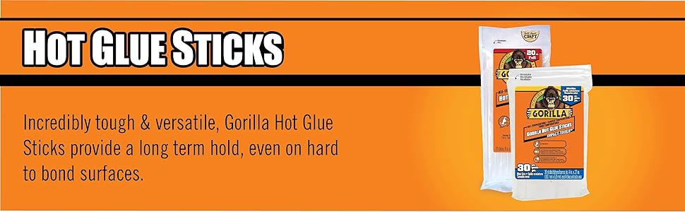 Gorilla hot melt glue gun sticks mini full