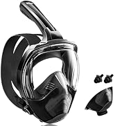 Aegend Full Face Snorkel Mask for Adults Youth, Snorkeling Gear with Emergency Removal Handle, La...